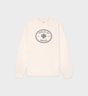 Eden Crest Crewneck - Cream/Navy