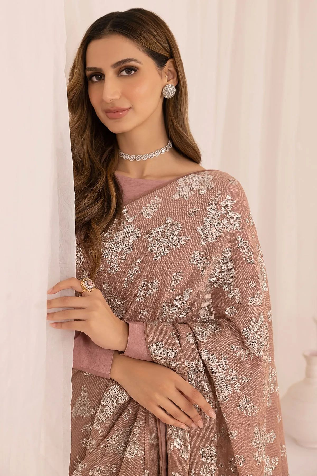 EMBROIDERED CHIFFON UC-3017