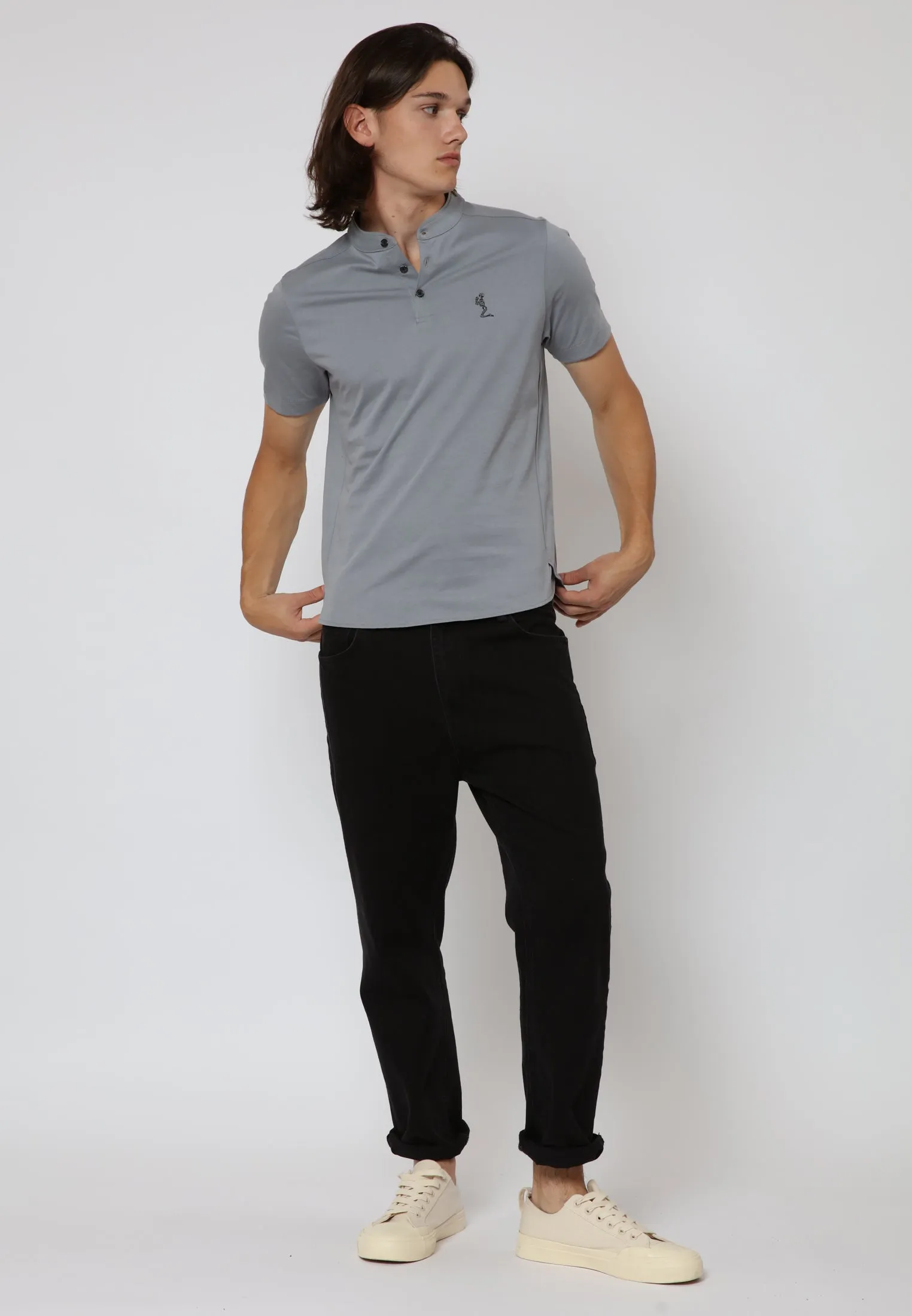 ESSENTIAL ORSON SLATE POLO SHIRT