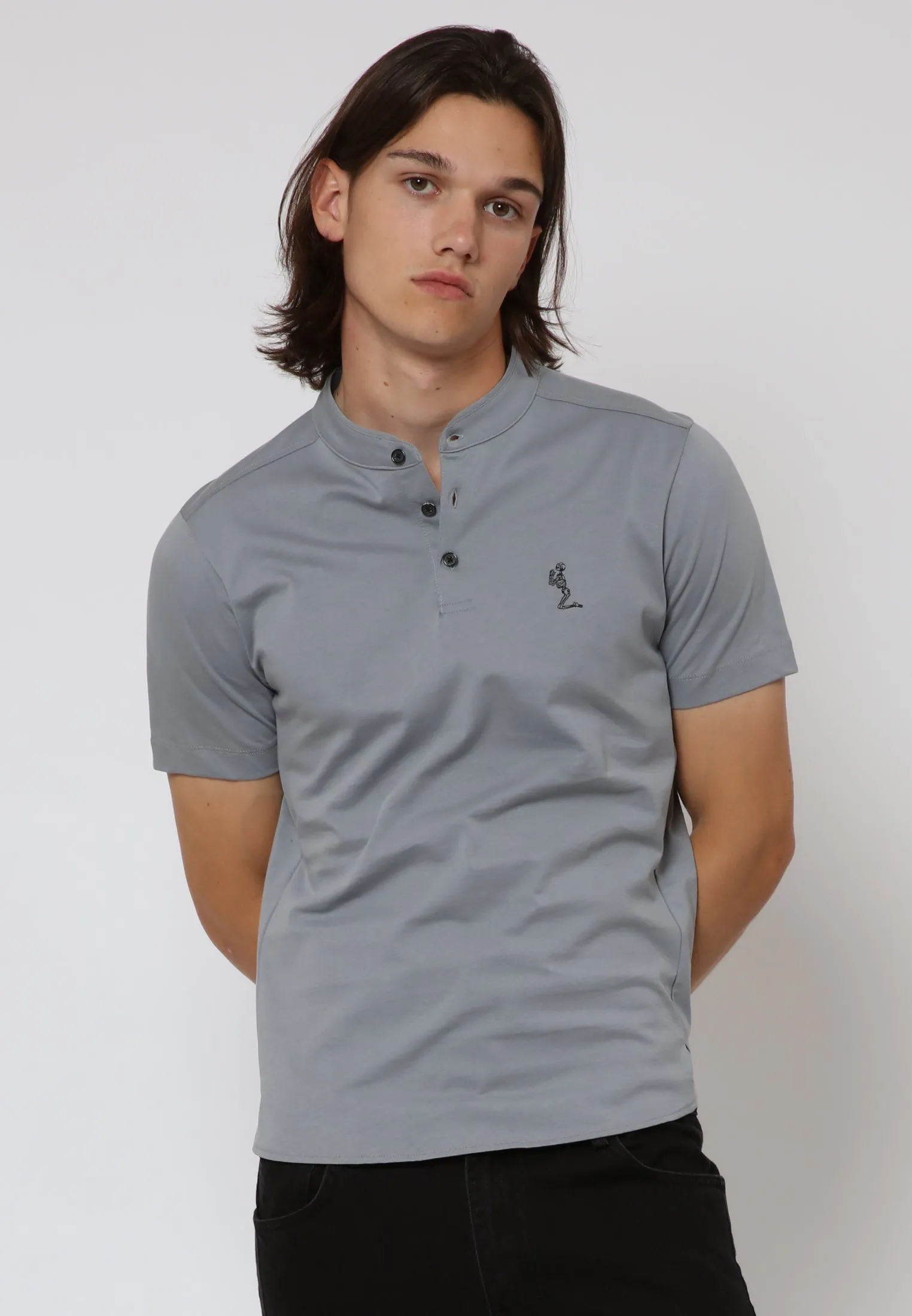 ESSENTIAL ORSON SLATE POLO SHIRT