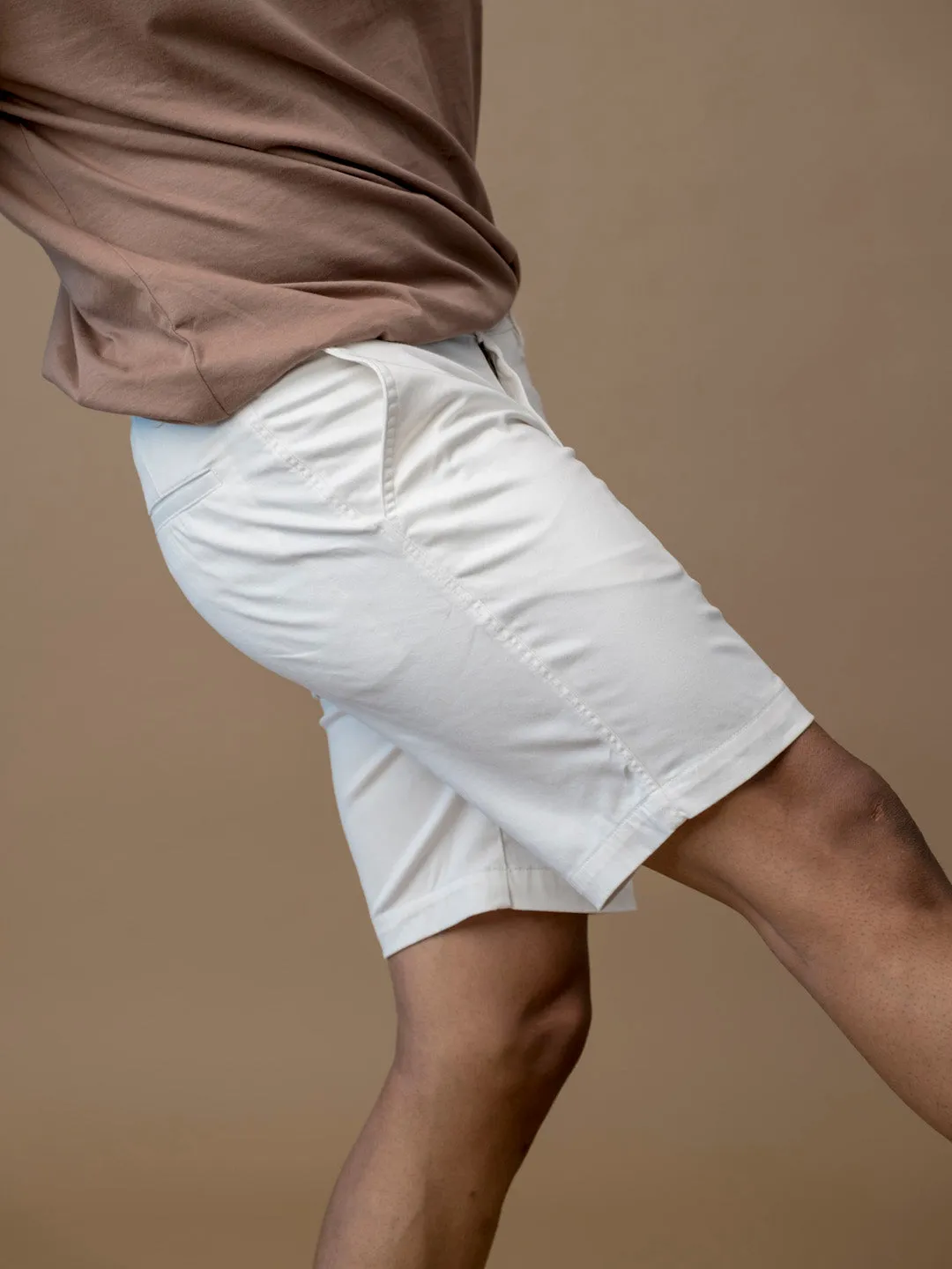 Essential Stretch Cotton White Shorts - Stroll