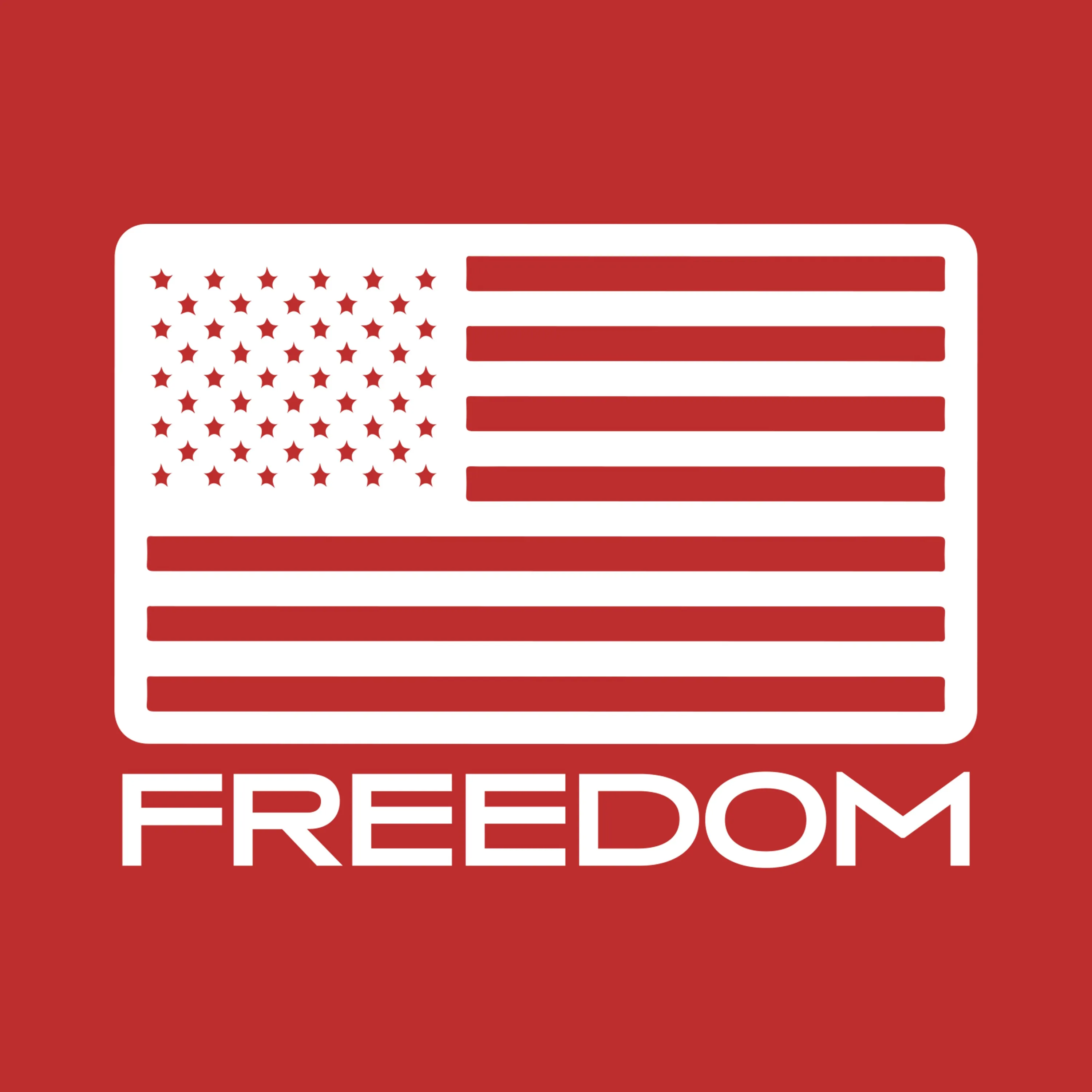 Freedom Wht Flag Chest Seal Patriotic Red Tee