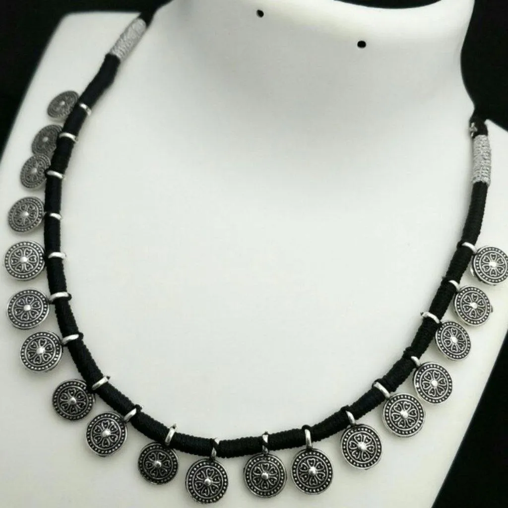 German silver simple thread style neckset