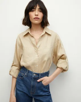 Gil Linen Button-Down Top