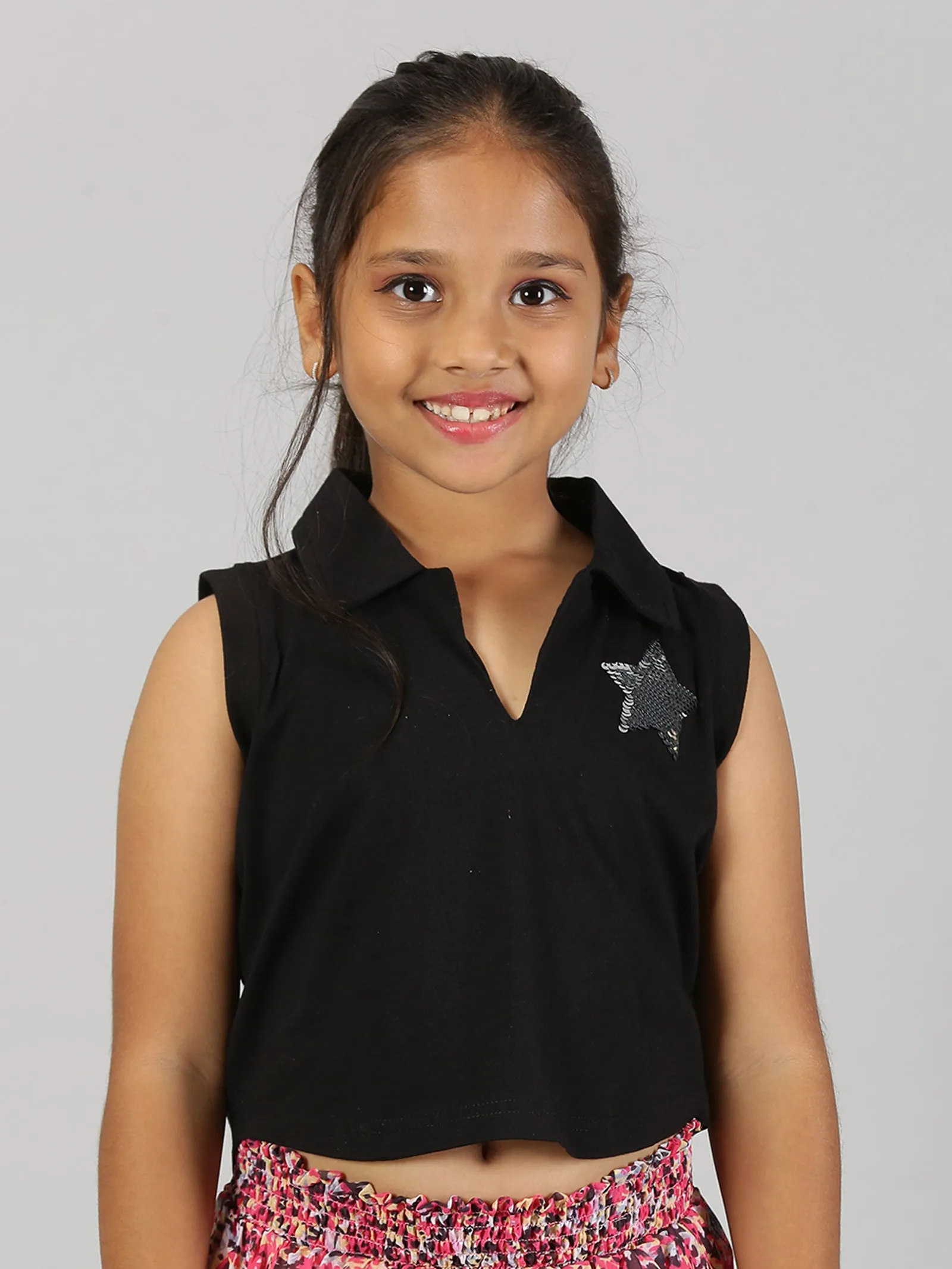 Girls Cropped Polo Tee