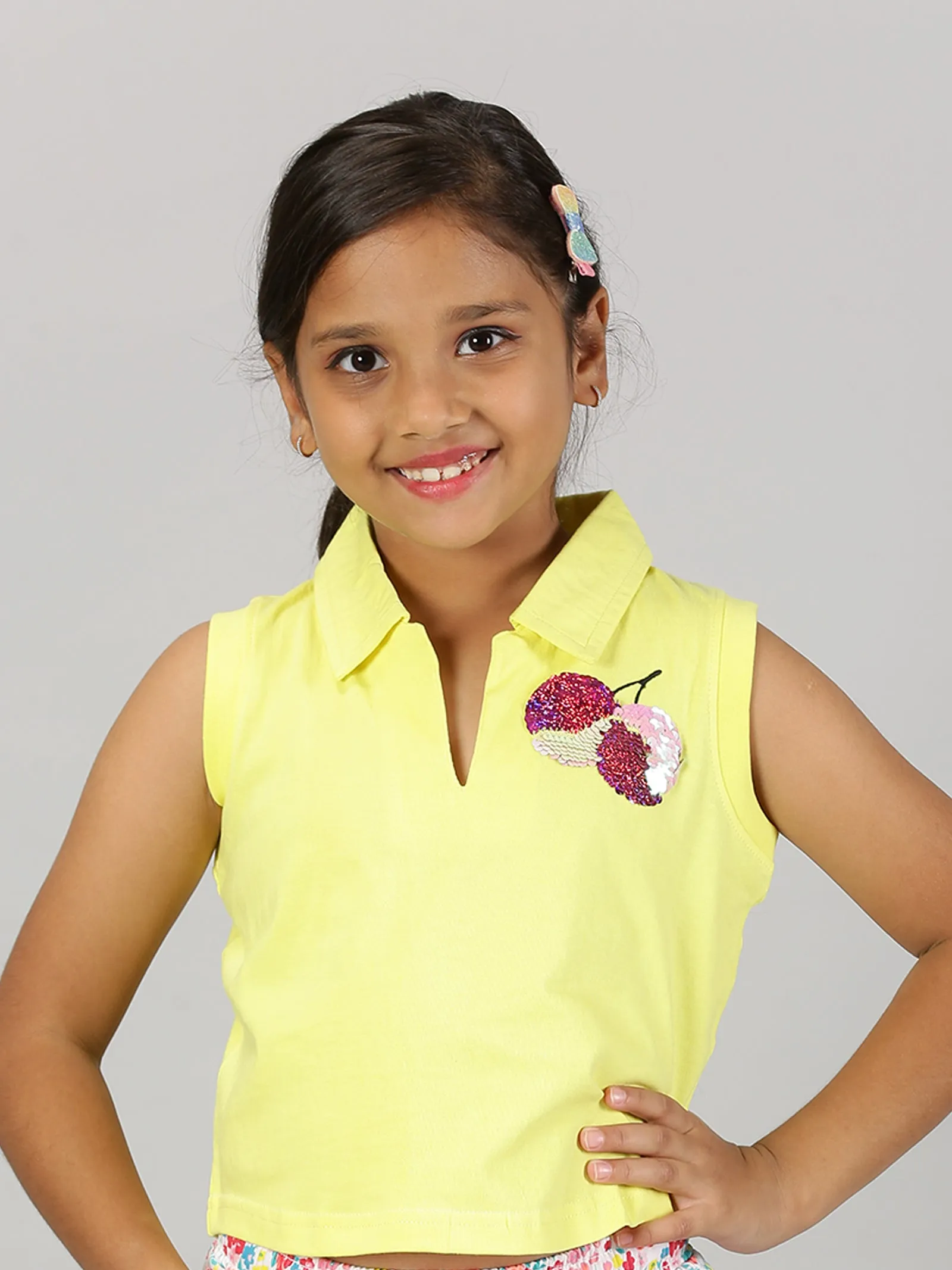 Girls Cropped Polo Tee