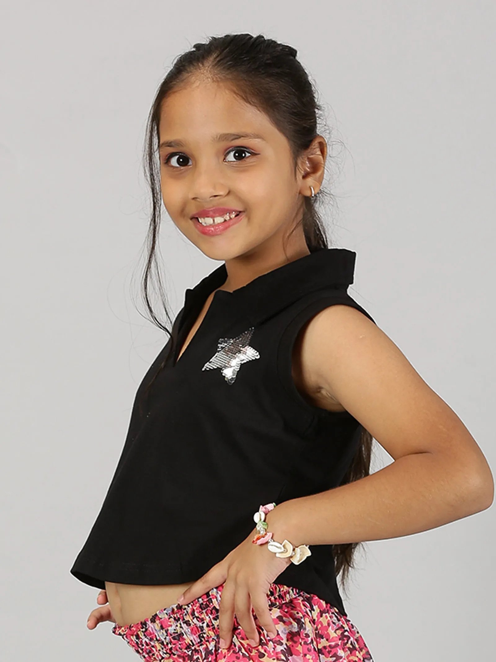 Girls Cropped Polo Tee