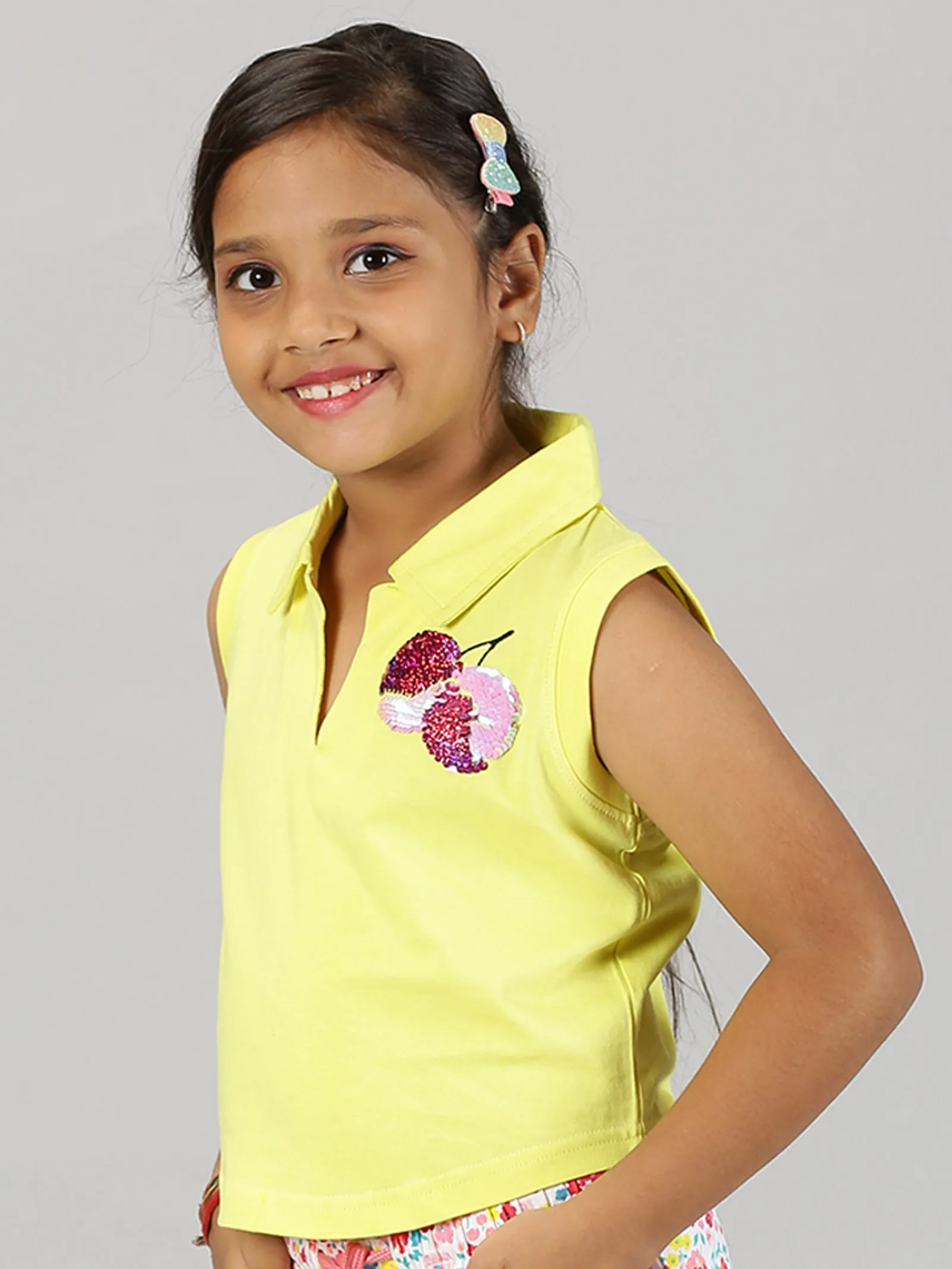 Girls Cropped Polo Tee