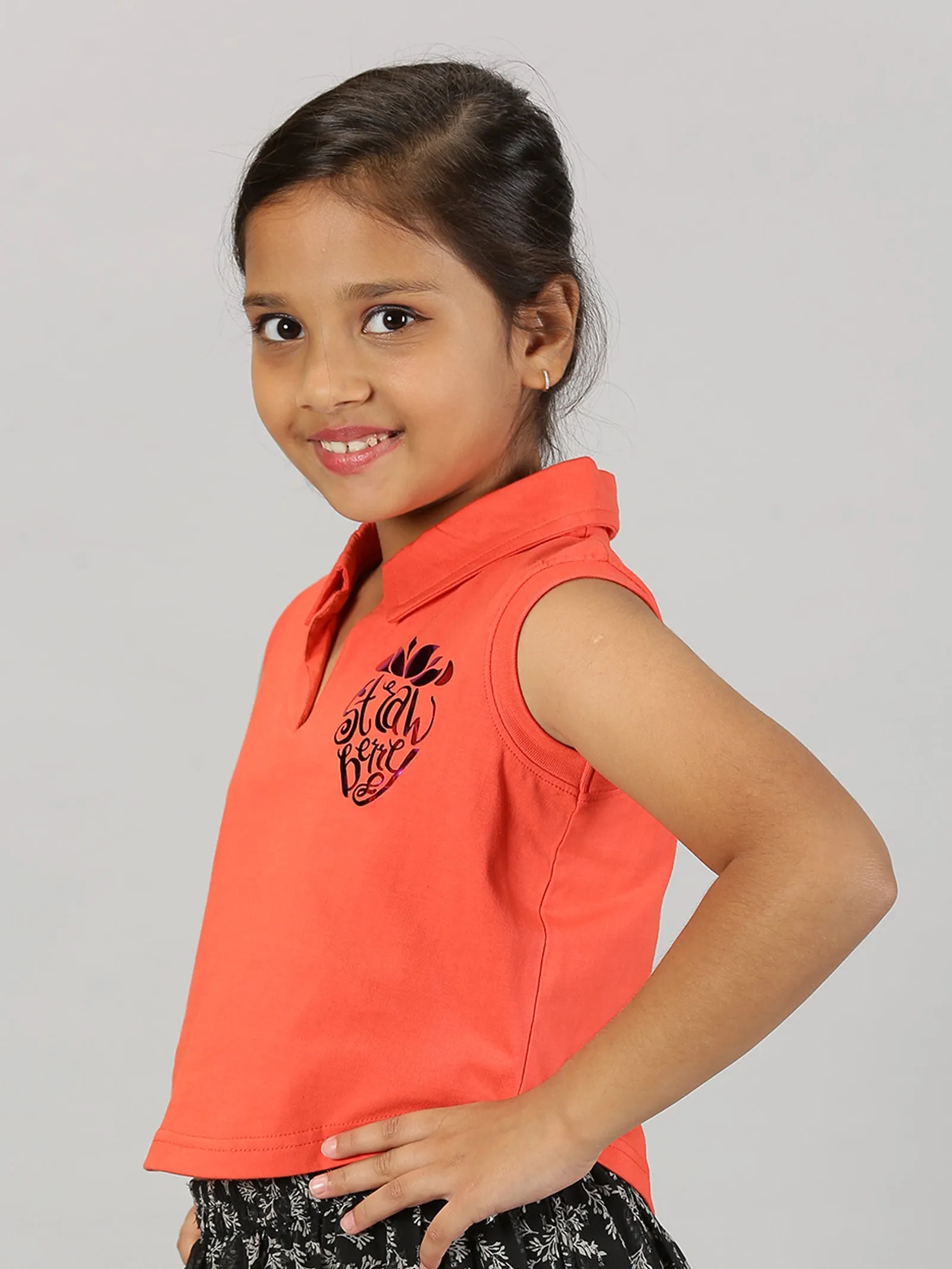 Girls Cropped Polo Tee