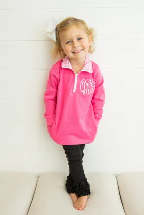 Girls Pink Zip Up Pullover