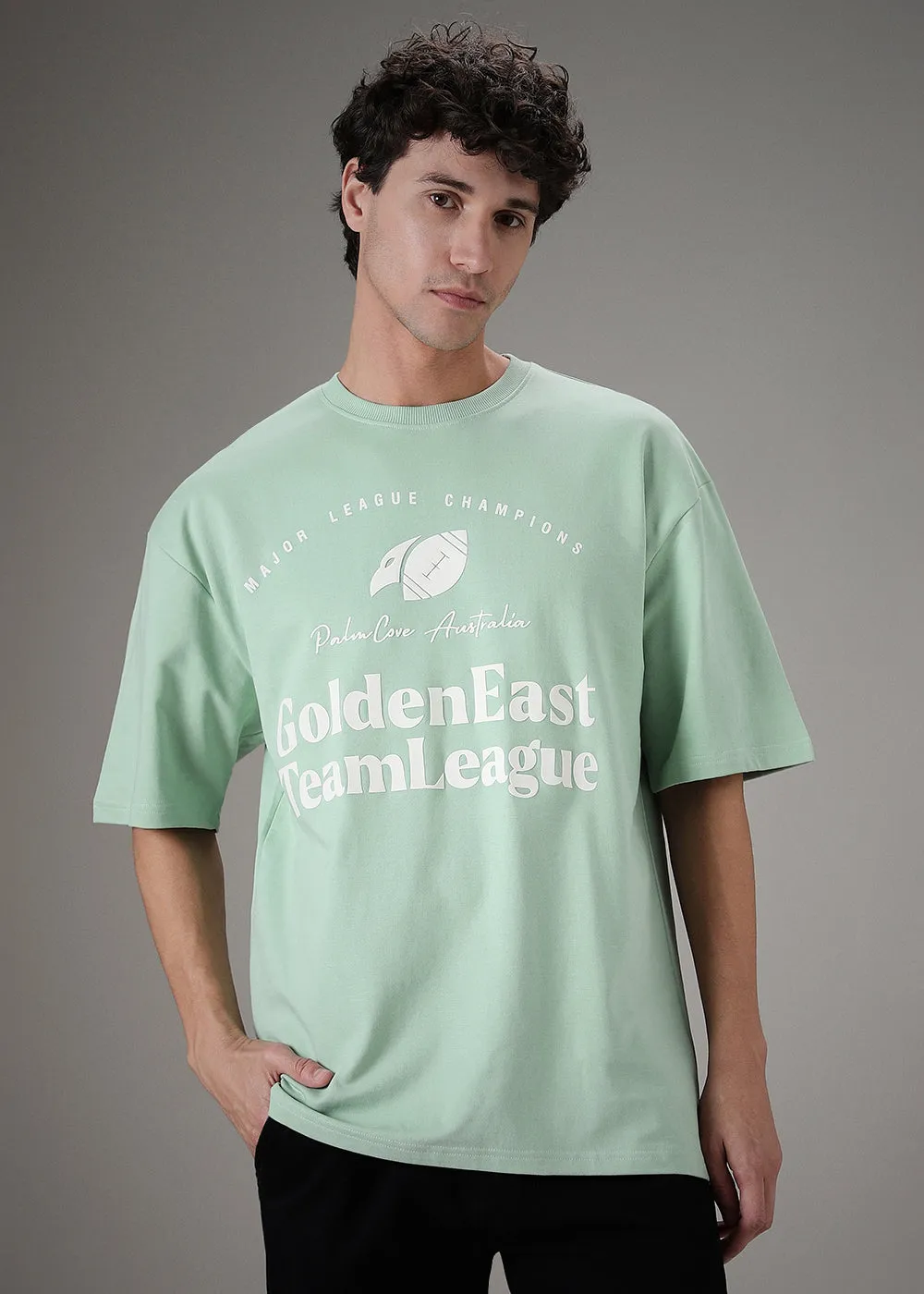 Green Graphic Print Oversized T-shirt