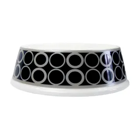 H&R Porcelain Dog Bowl in Circular Black