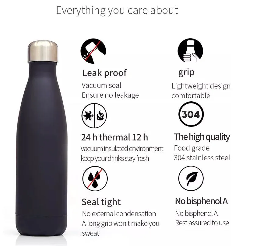 Insulated Stainless Steel Drink Bottle 500ml Marble