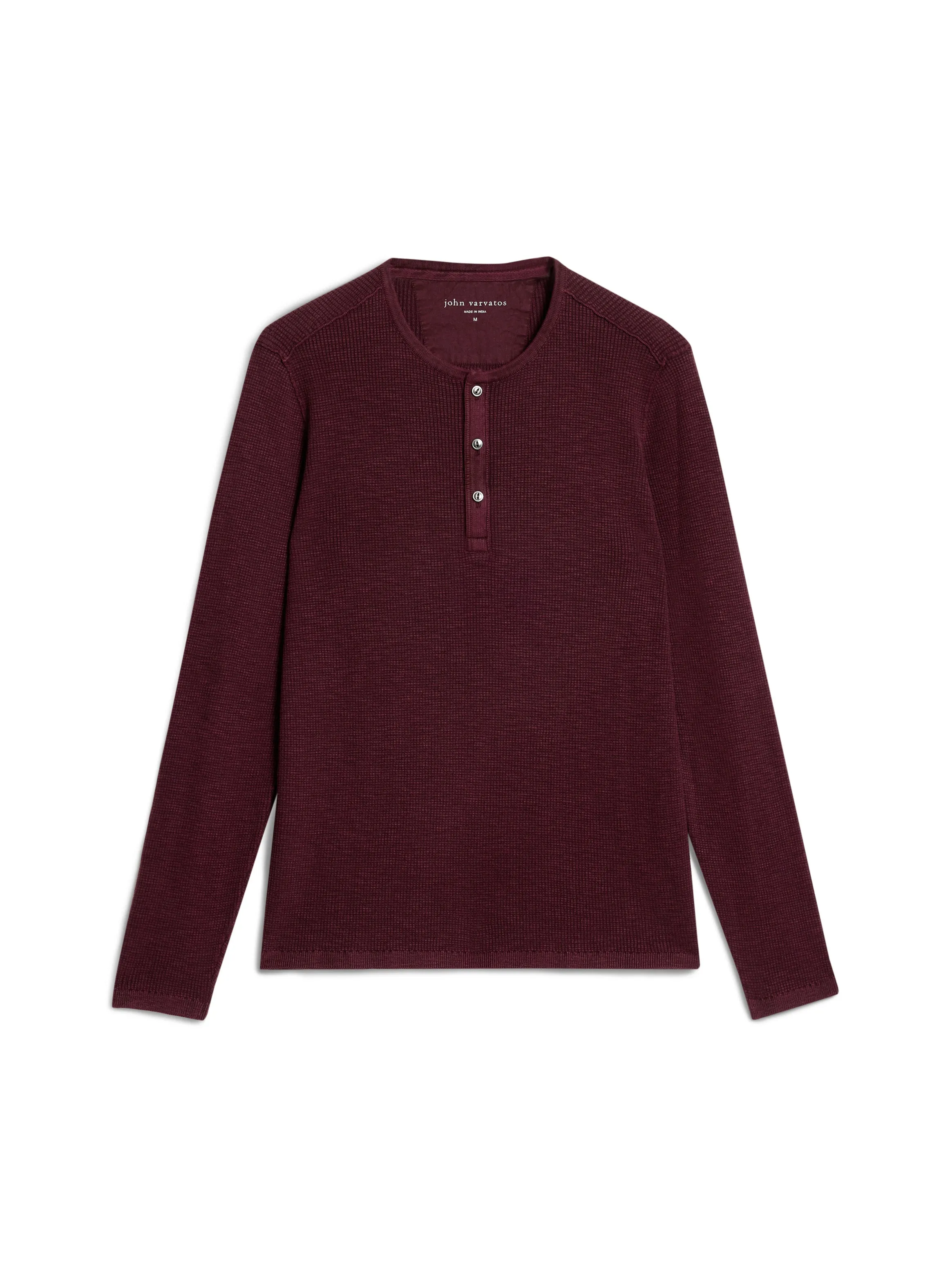 John Varvatos Memphis Waffle Henley | Plum