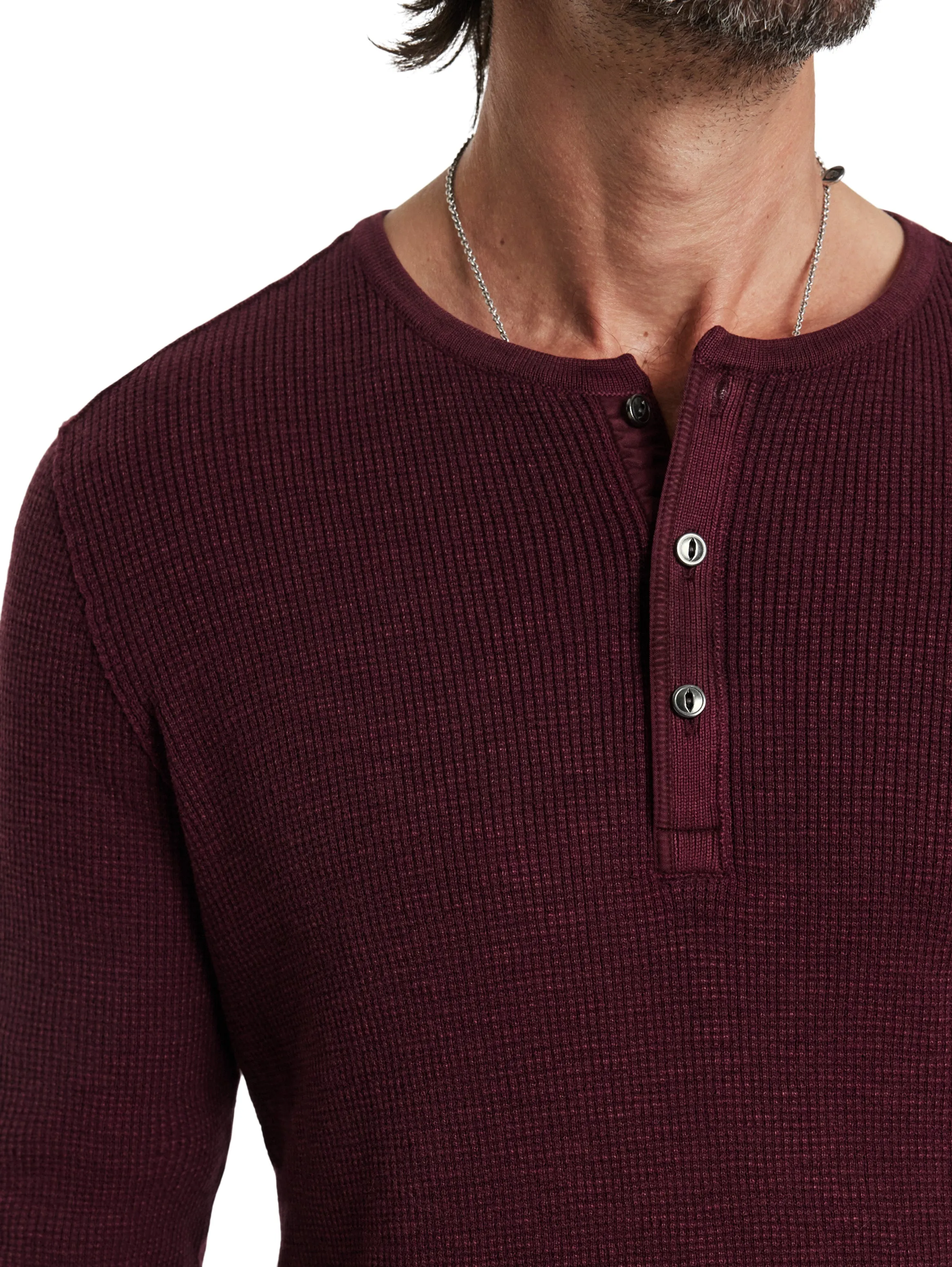 John Varvatos Memphis Waffle Henley | Plum