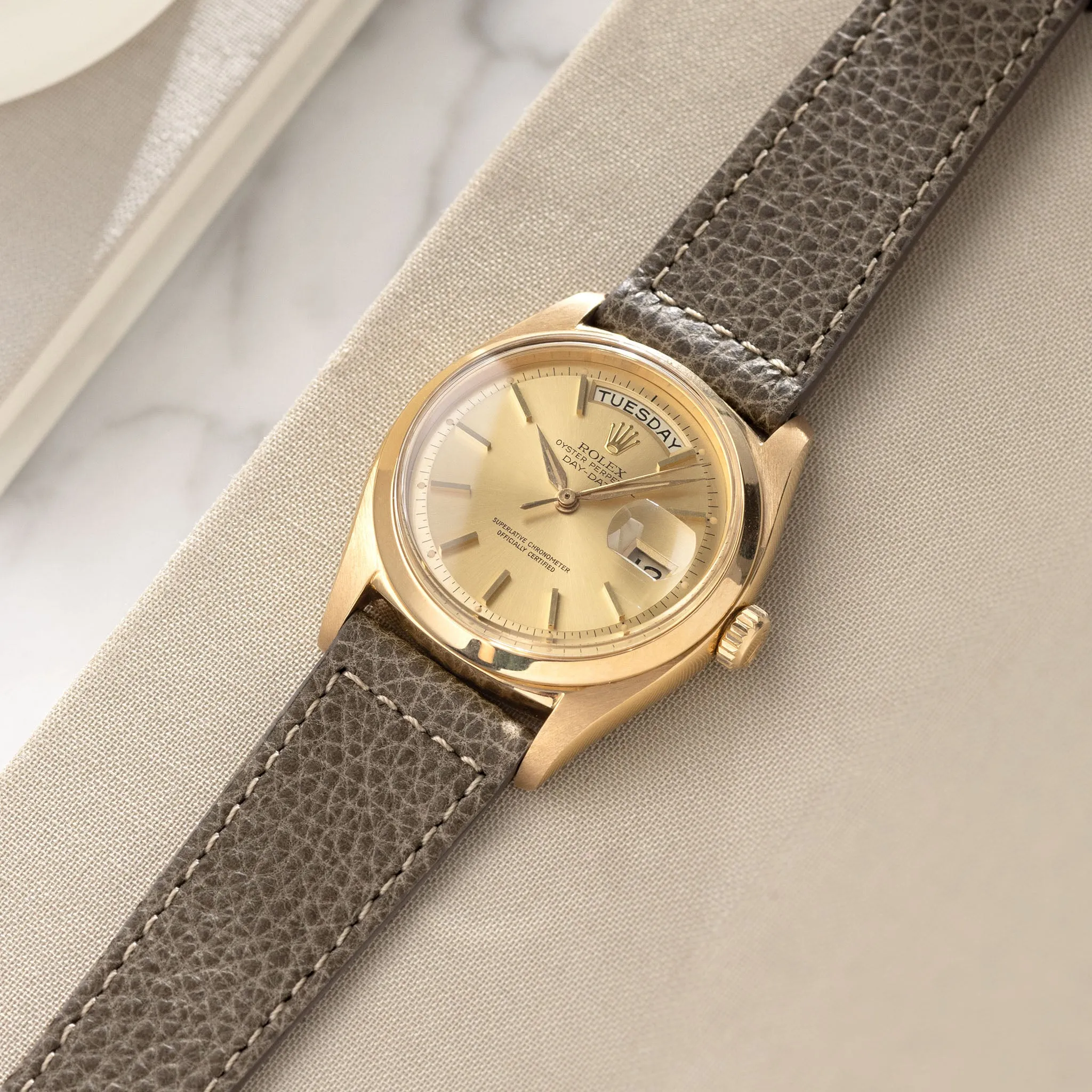 Kansas Grey Boxed Leather Watch Strap