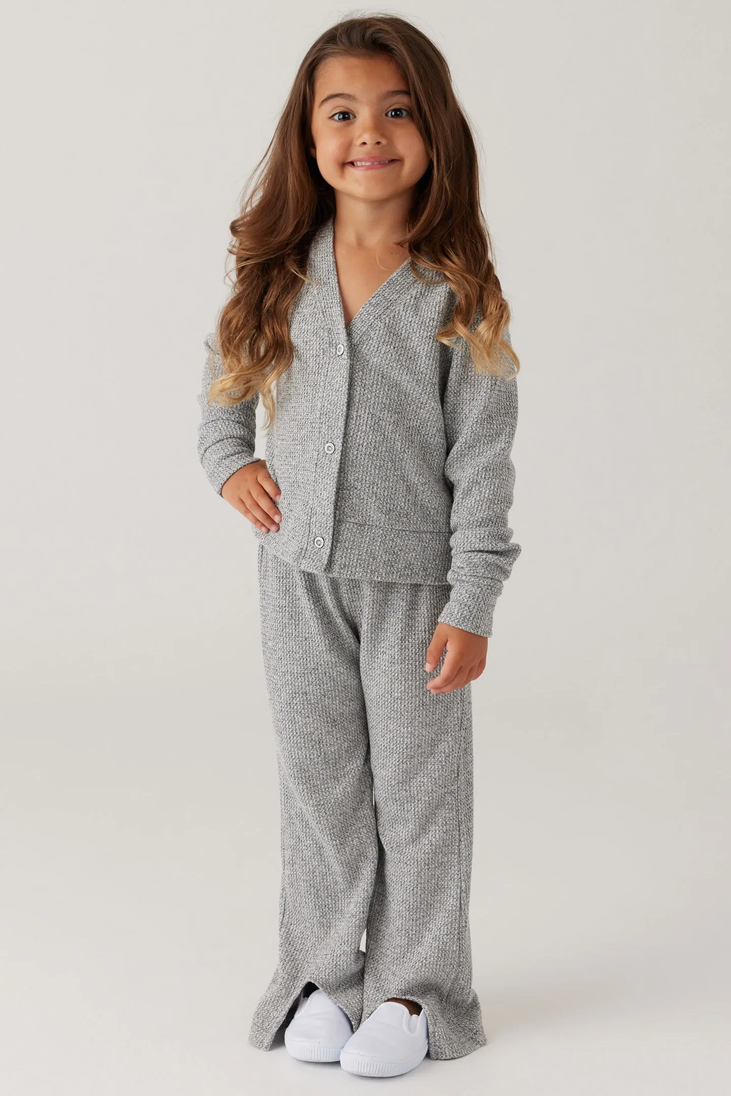 Kids Thermal Cardigan - Heather