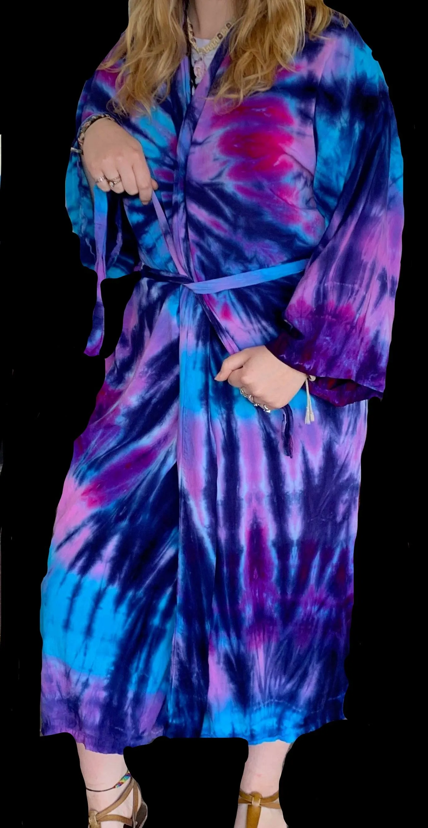 Lightweight Rayon Tie-Dye Robe