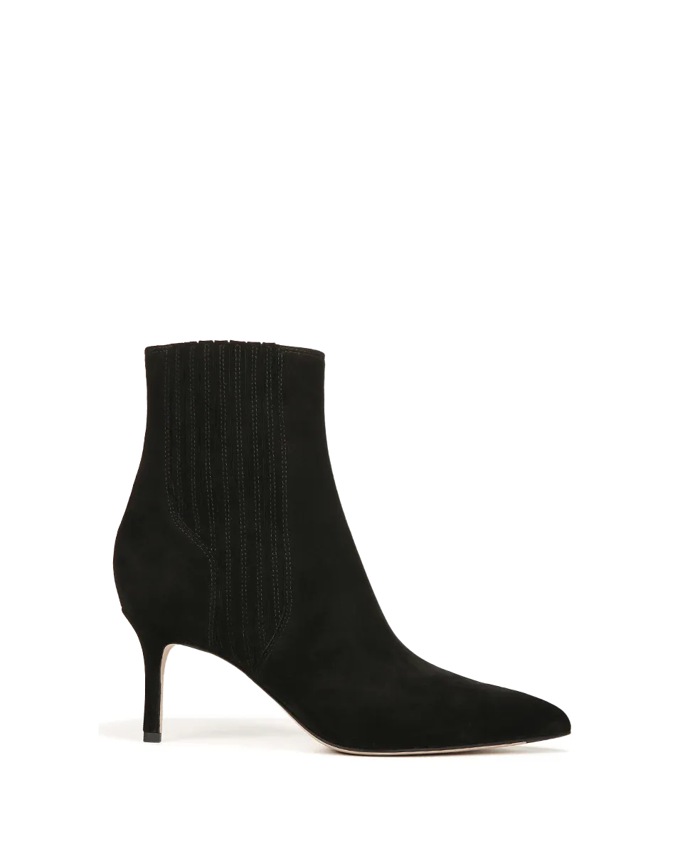 Lisa Suede Mid-Heel Bootie