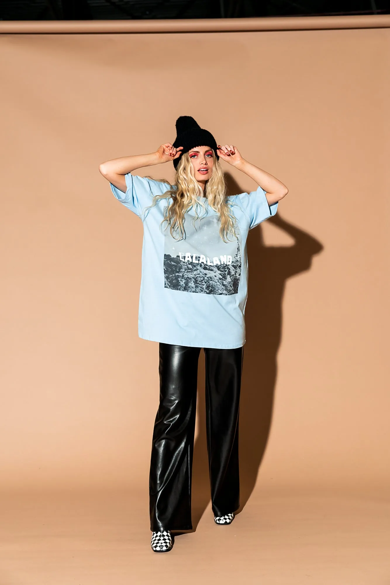 Living in Lalaland Oversized Tee in Sky