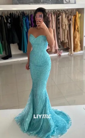 LP1157 - Sweetheart Lace Mermaid Long Formal Prom Dress