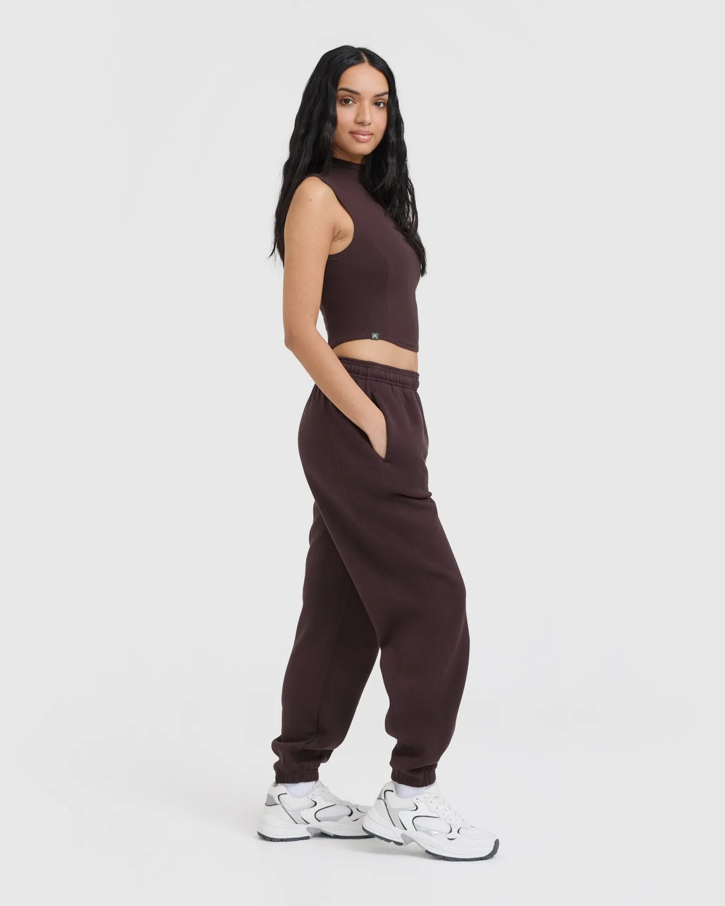 Mellow Rib Mid Mock Neck Tank | Plum Brown