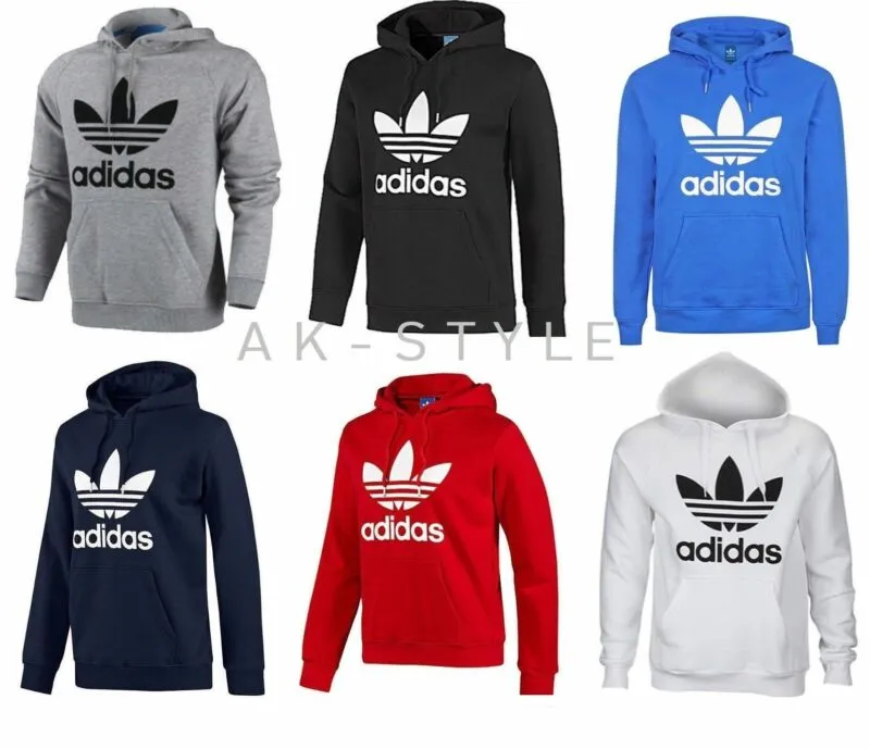 Mens Adidas Originals Mens Trefoil Fleece Hoodie Top Hooded Sweatshirt S_M_L_XL