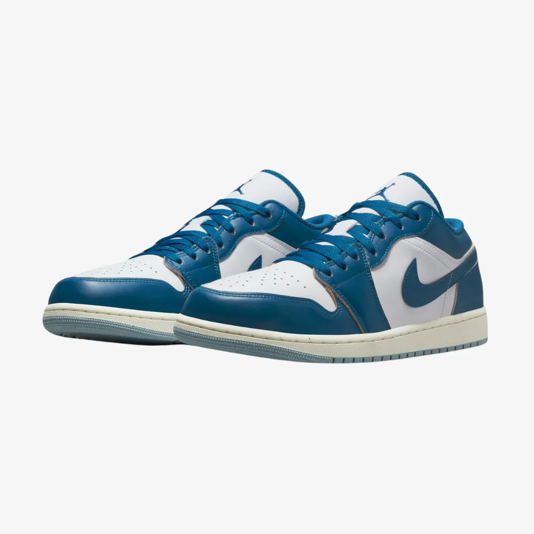 mens jordan 1 low se (white/industrial blue)