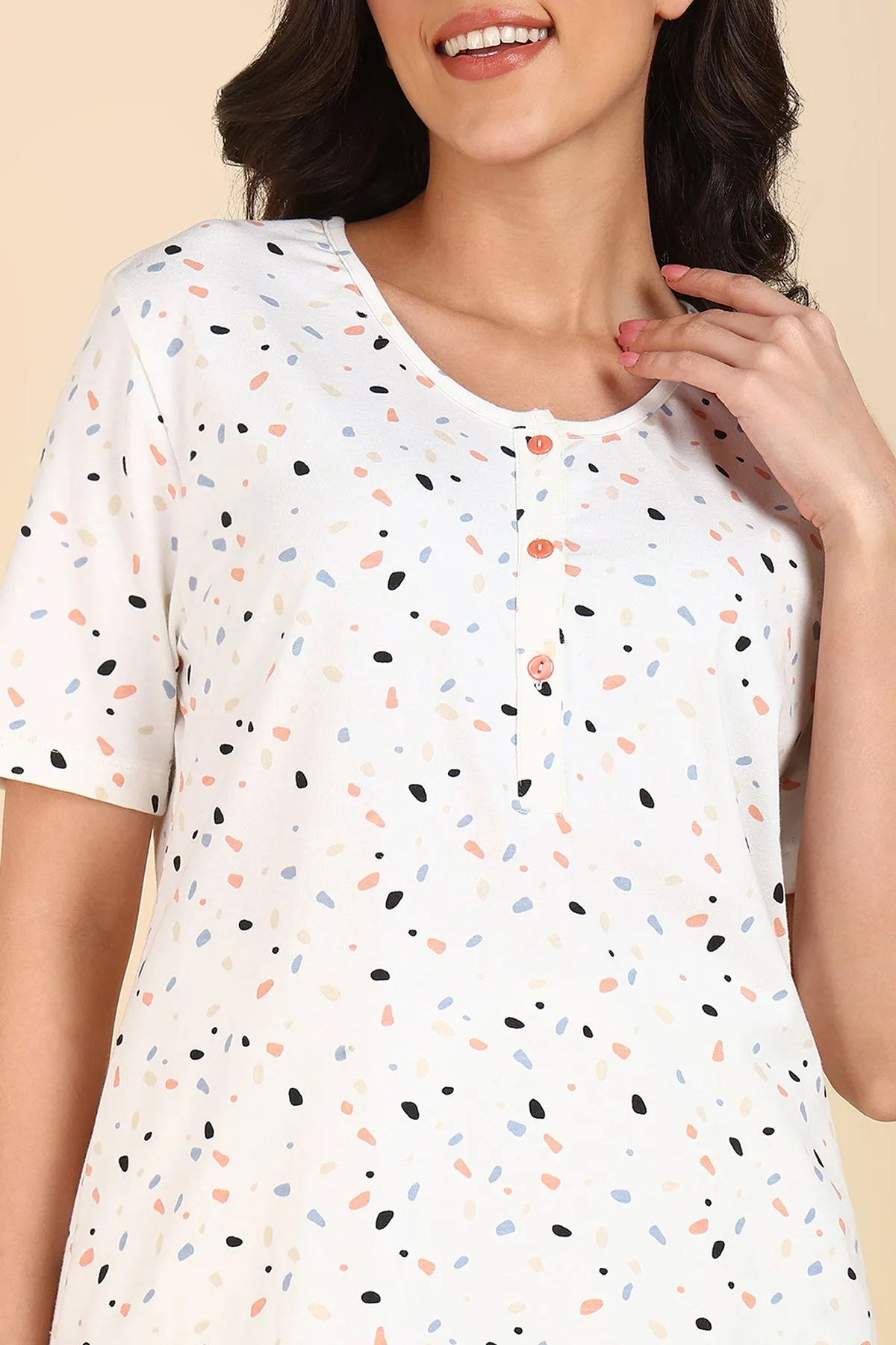 Multicolor Printed 100% Soft Cotton Zipless Maternity Feeding Top