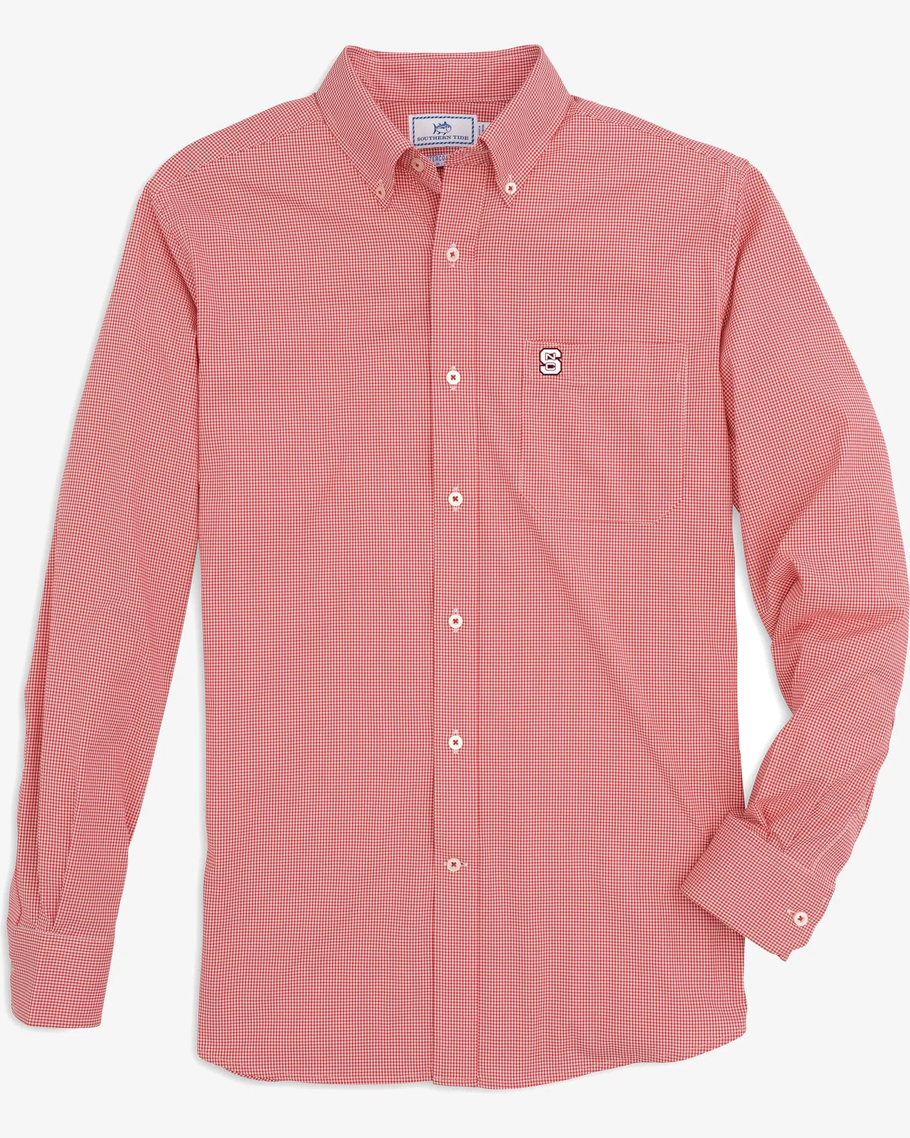 NC State Gingham Button Down Shirt