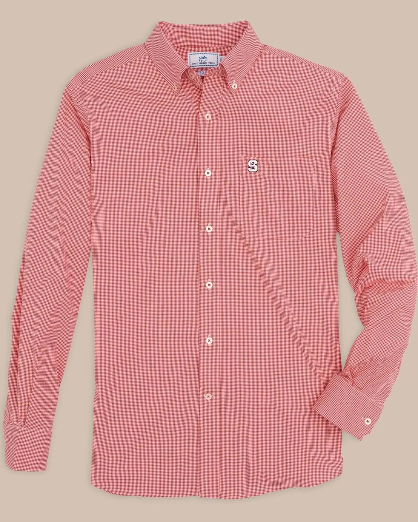 NC State Gingham Button Down Shirt