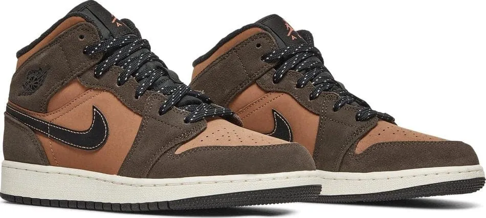 Nike Air Jordan 1 Mid SE Dark Chocolate (GS) Women's