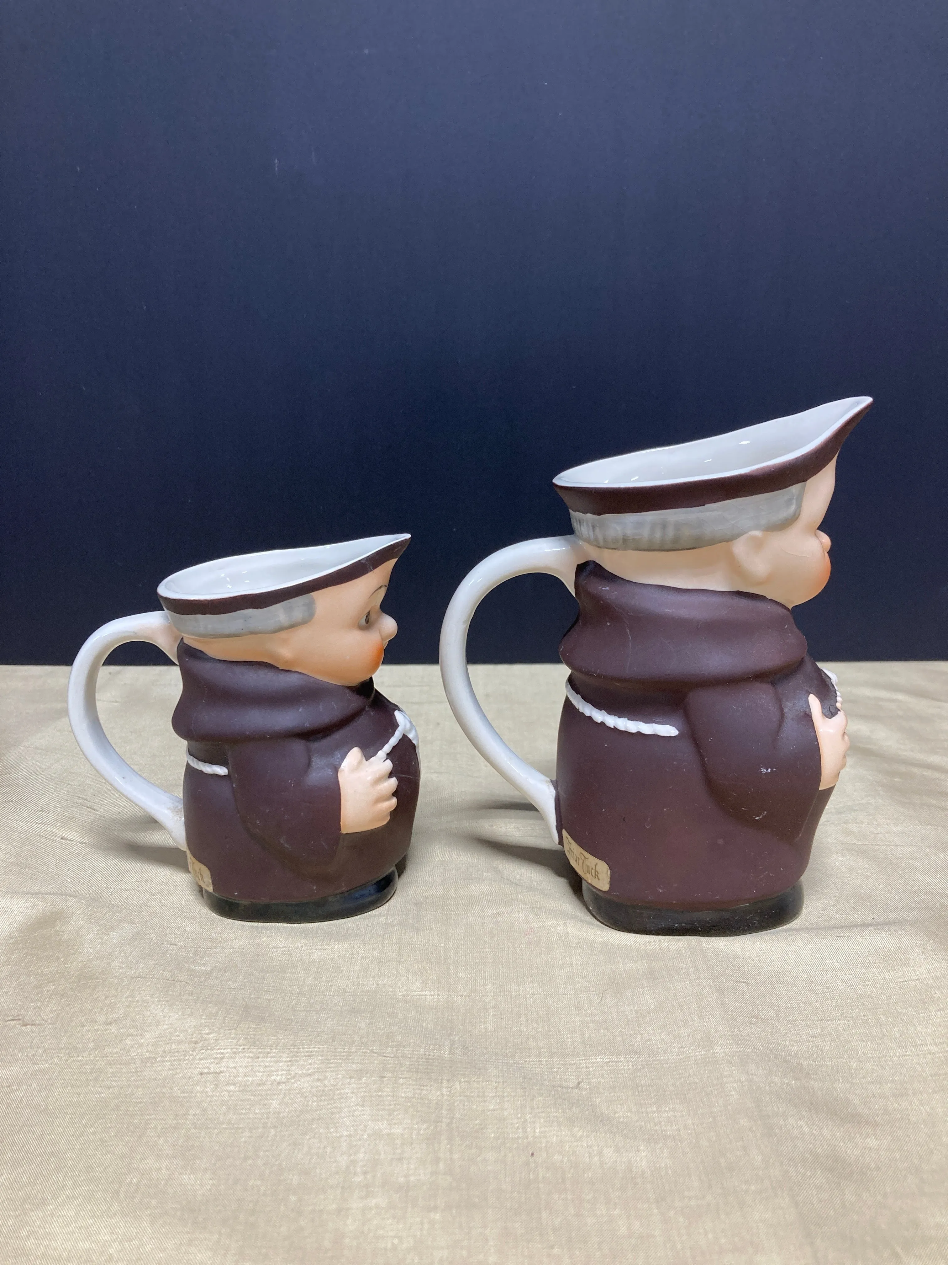 Pair of Goebel West Germany Friar Tuck Monk Creamer & Milk Jug