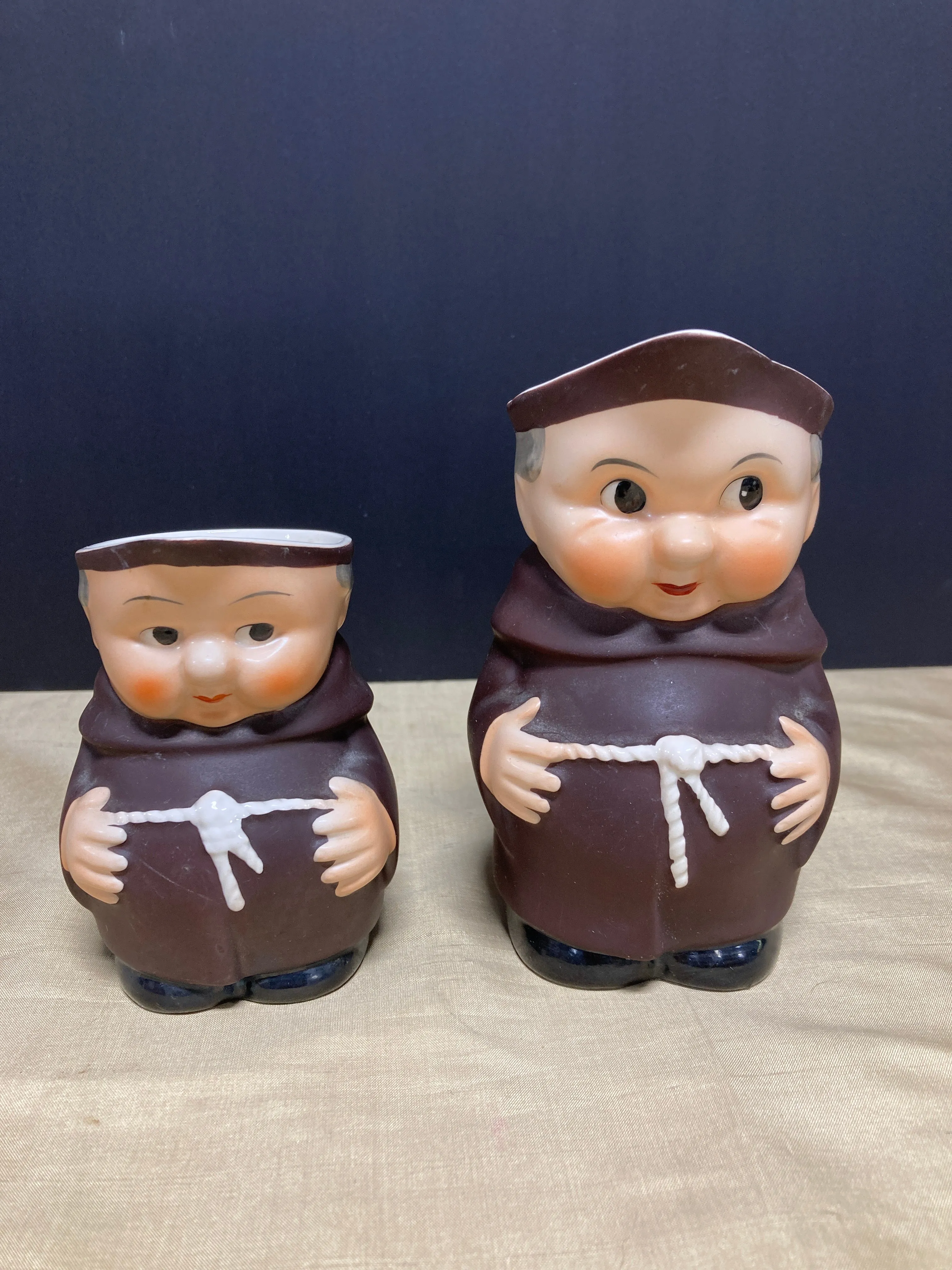 Pair of Goebel West Germany Friar Tuck Monk Creamer & Milk Jug