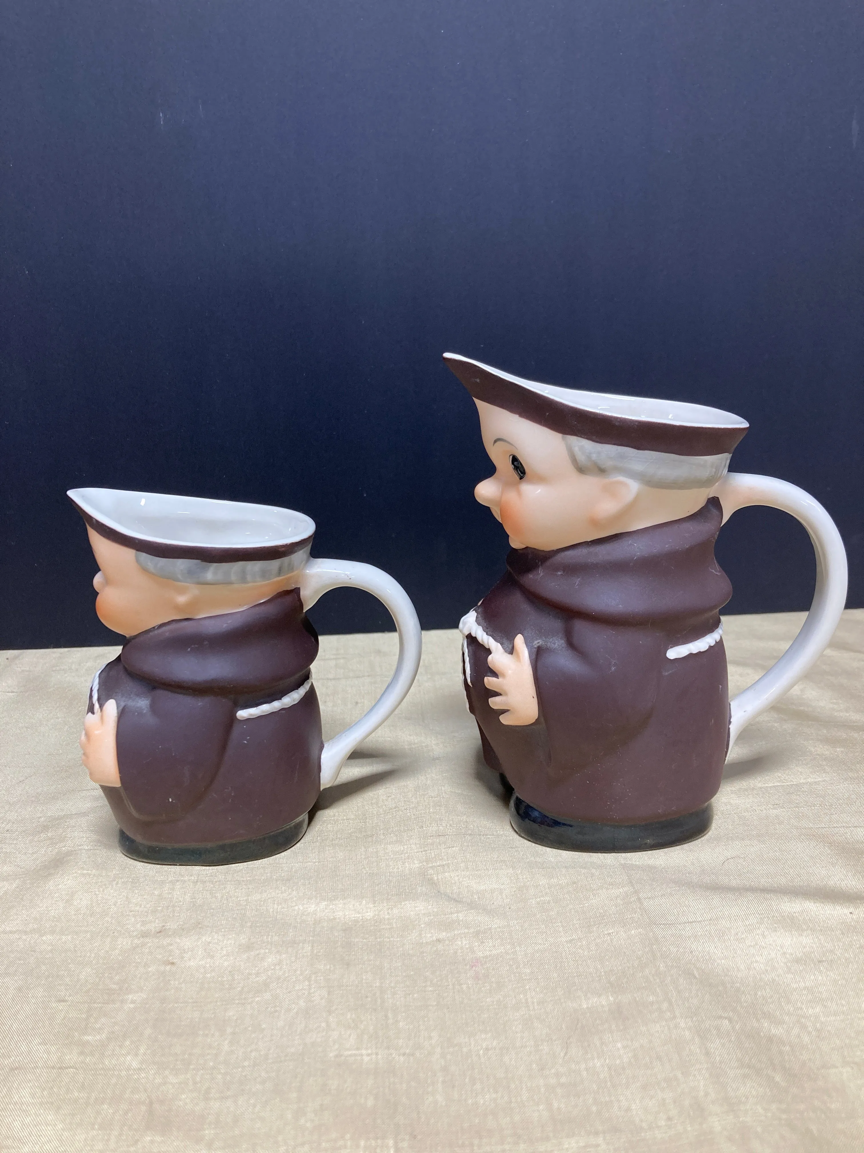 Pair of Goebel West Germany Friar Tuck Monk Creamer & Milk Jug