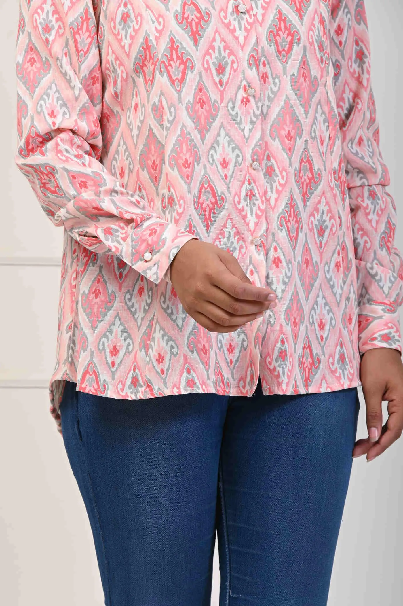 Pink Cotton Flex Trendy Shirt