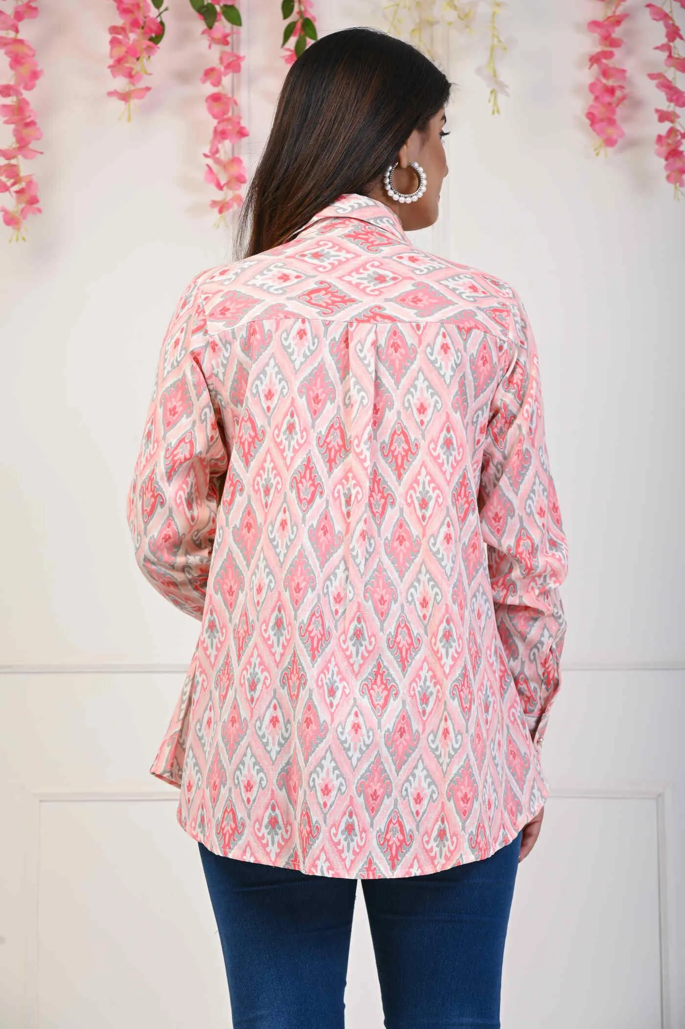 Pink Cotton Flex Trendy Shirt