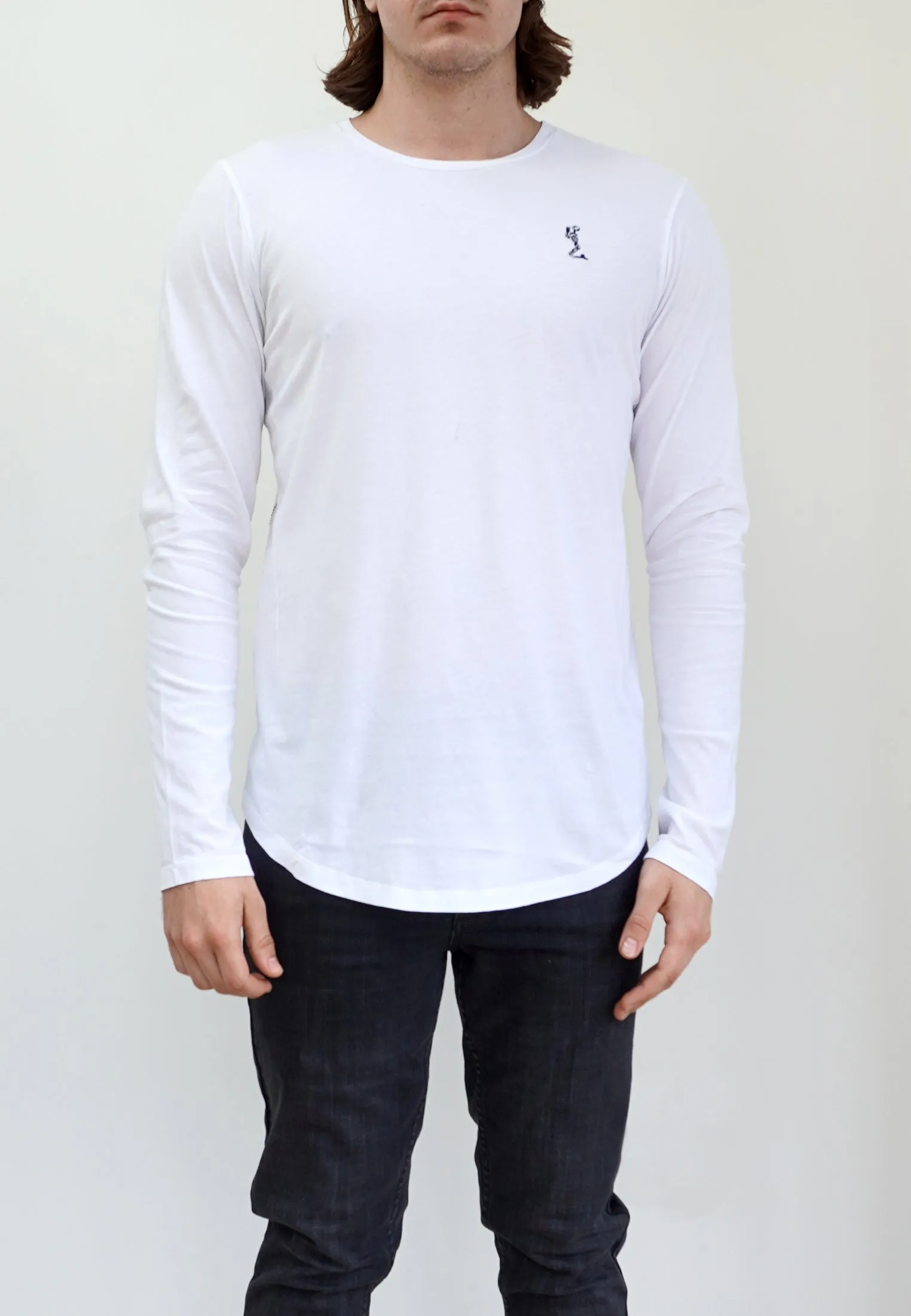 PLAIN LONGLINE ORGANIC L/S T-SHIRT WHITE