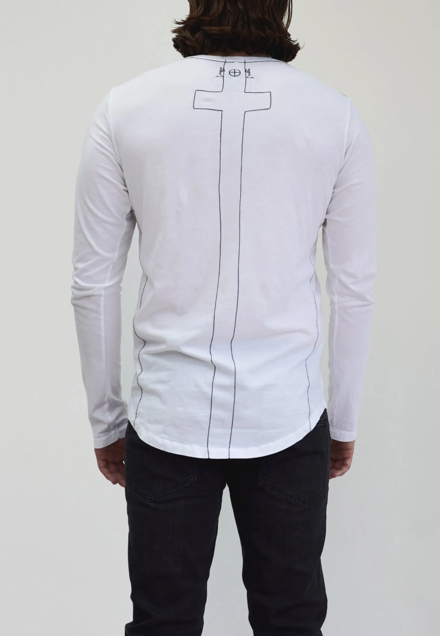 PLAIN LONGLINE ORGANIC L/S T-SHIRT WHITE