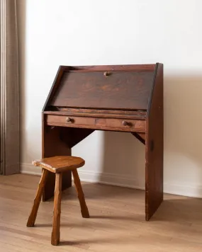 Primitive Oak Flip Down Desk