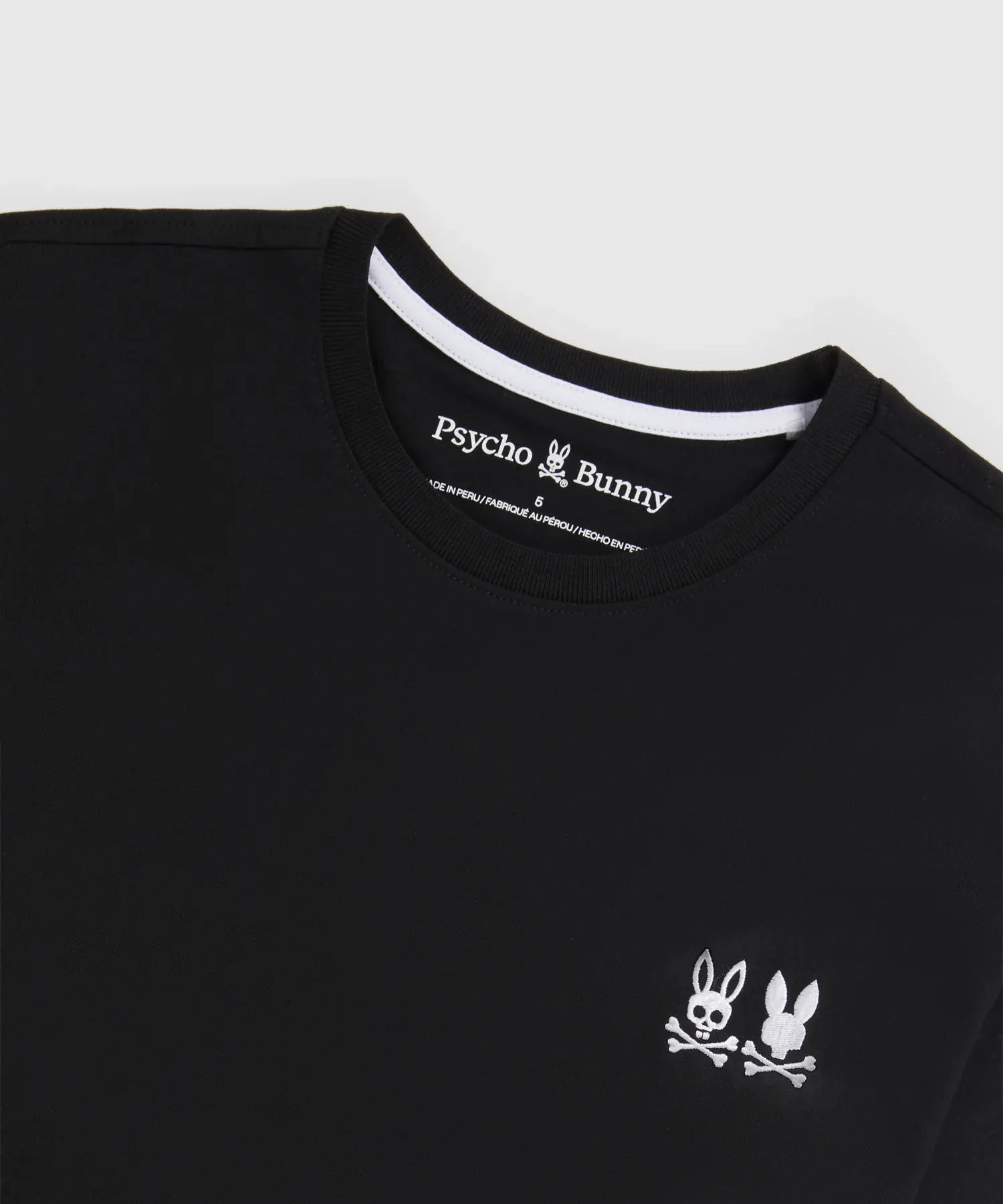 Psycho Bunny Kingwood Embroidered Twin Bunny Tee - Black