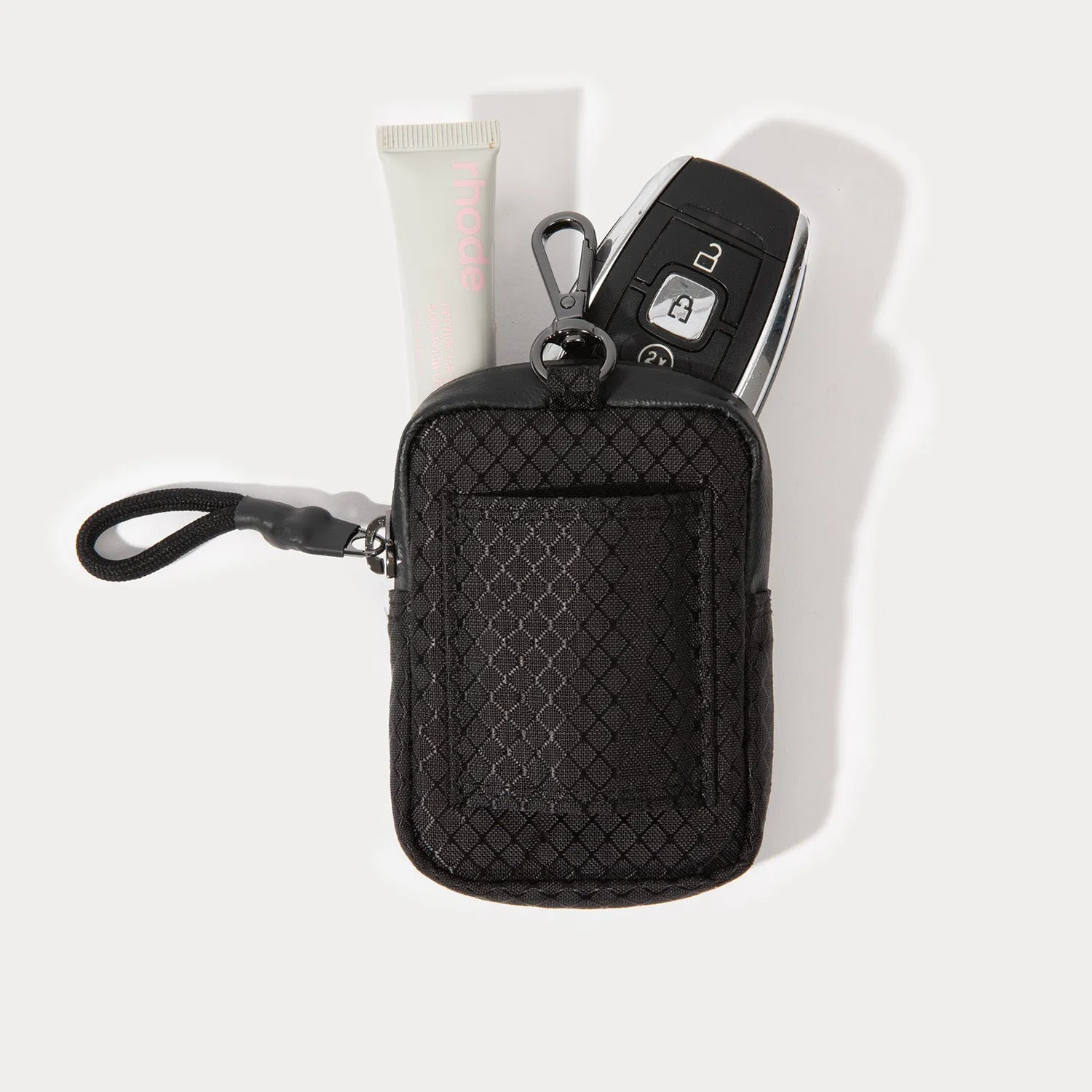 Ripstop Nylon Crossbody Bag - Black/Pewter