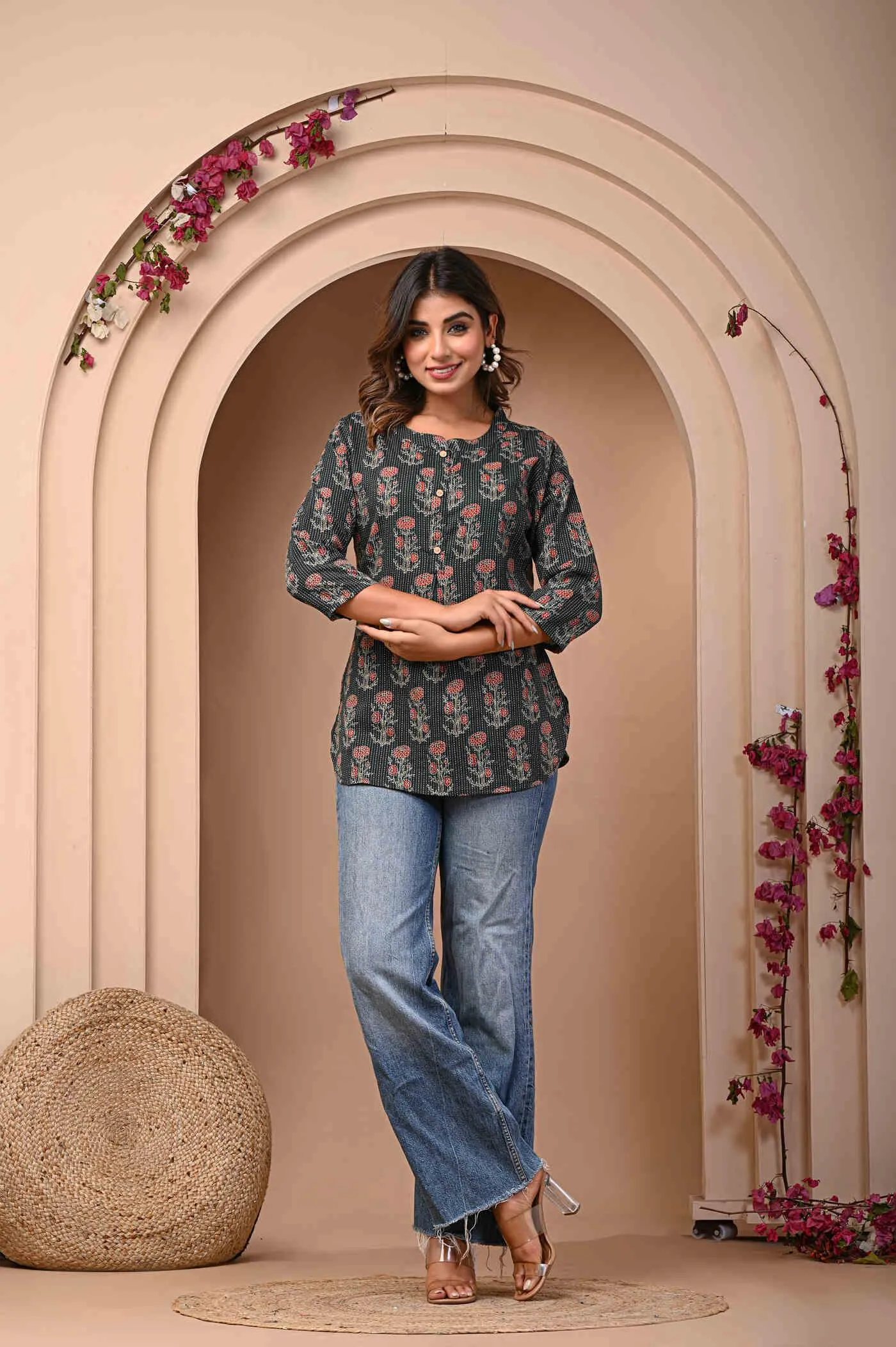 Round Neck Stylish Short Kurti