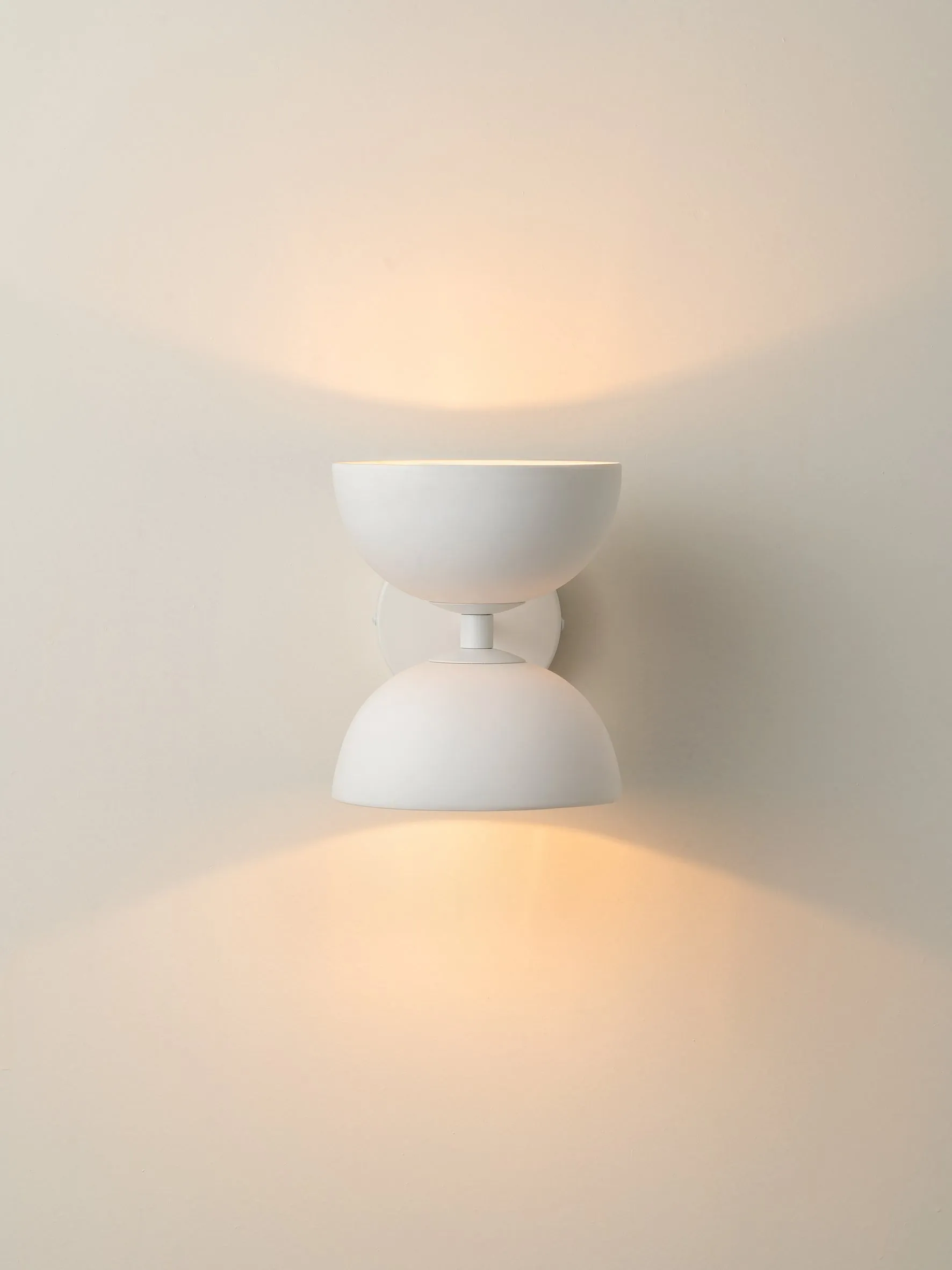 Ruzo - 2 light warm white and porcelain wall light