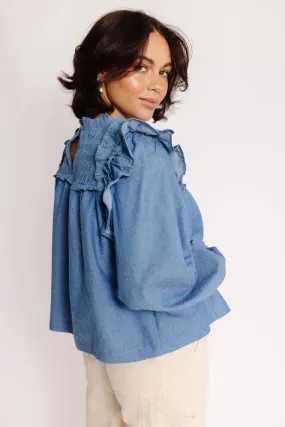 Shyla Blouse in Blue Denim