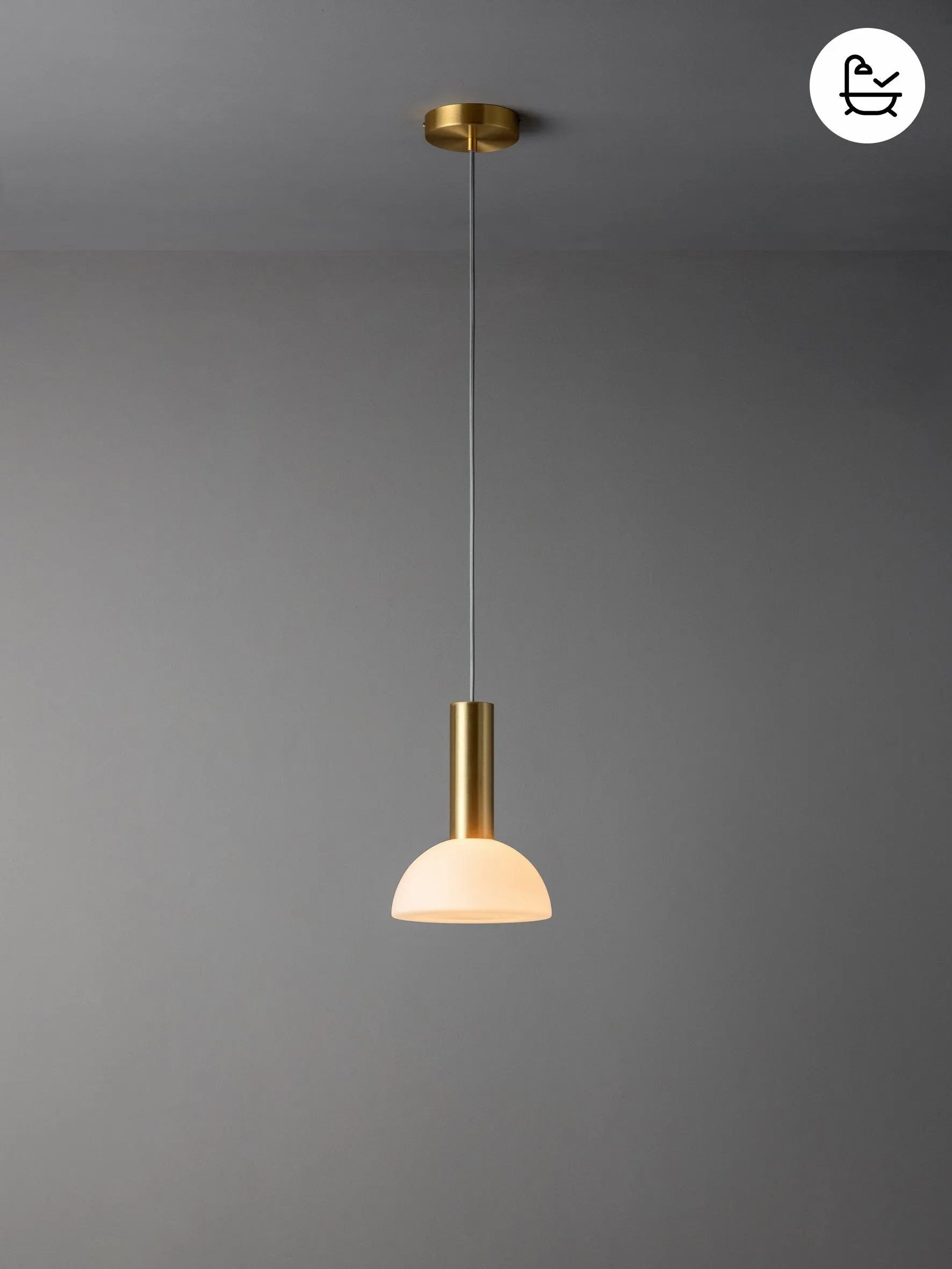 Silio - 1 light brushed brass and opal pendant