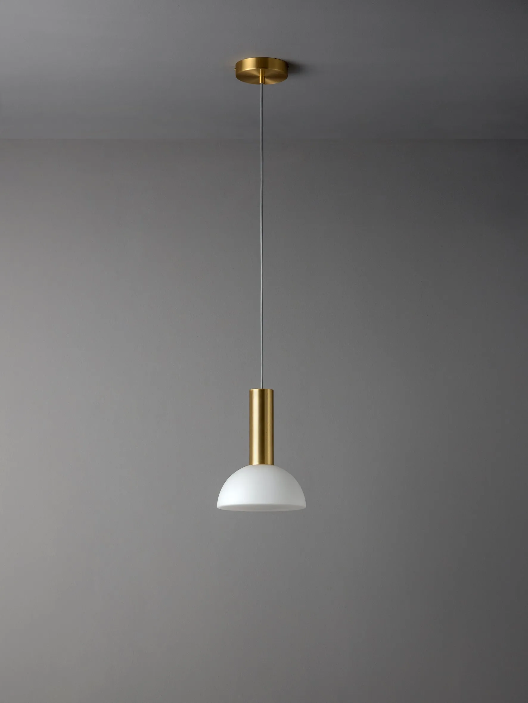 Silio - 1 light brushed brass and opal pendant