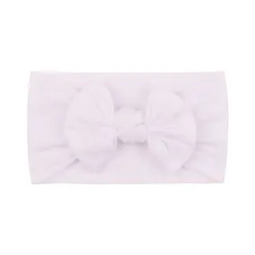 Soft Solid Colour Nylon Baby Headband in White