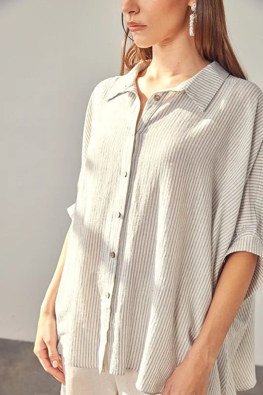 Striped Button-Down Shirt