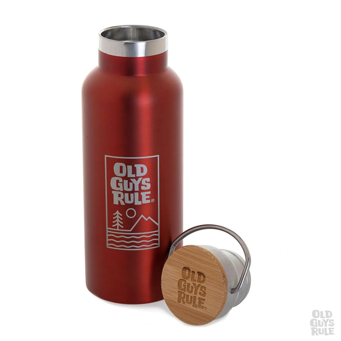 'Summit & Sea' Vacuum Flask - Indium Red